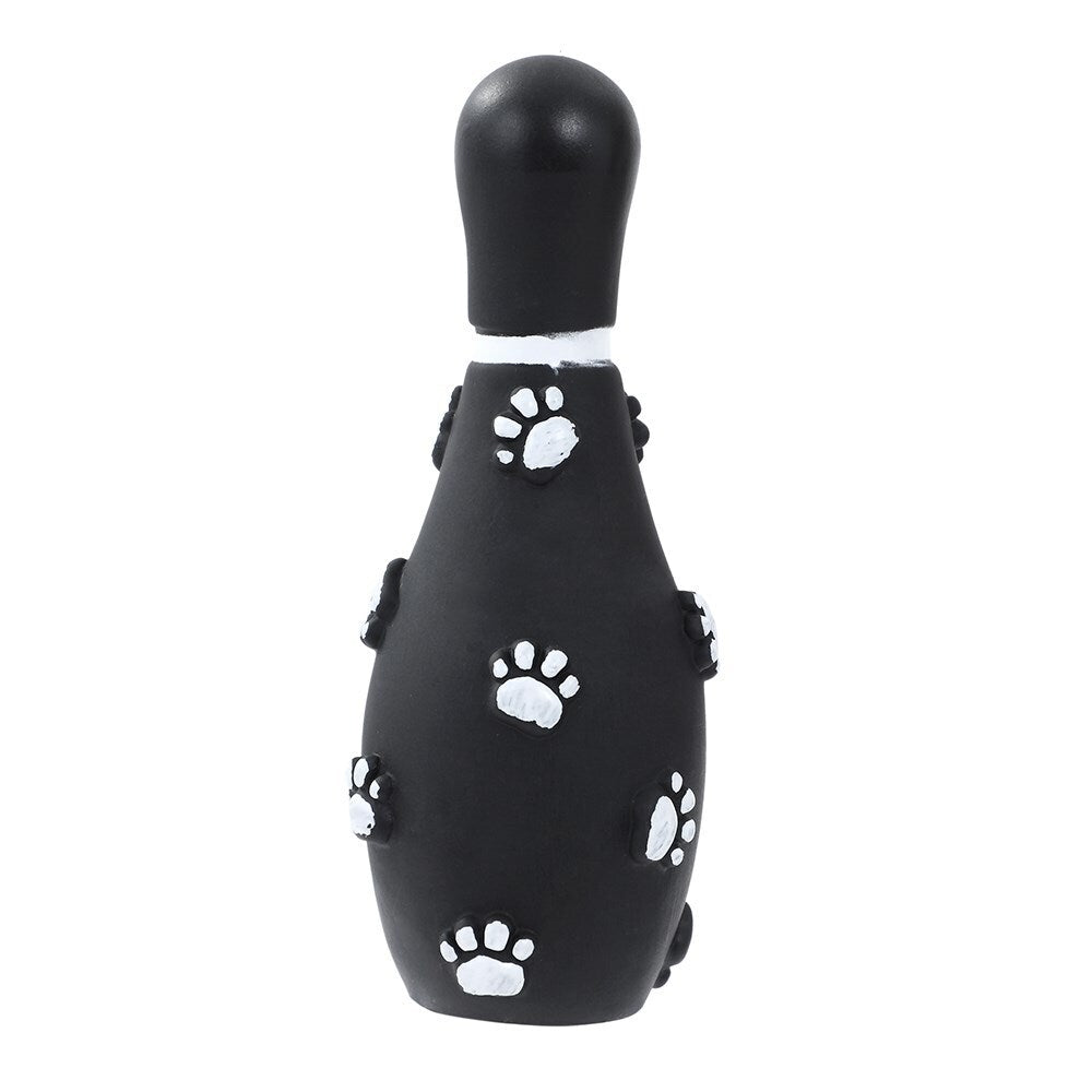 Paws &amp; Claws Vinyl Bowling Squeaky Toy Pin Clip Strip 15x6cm Assorted