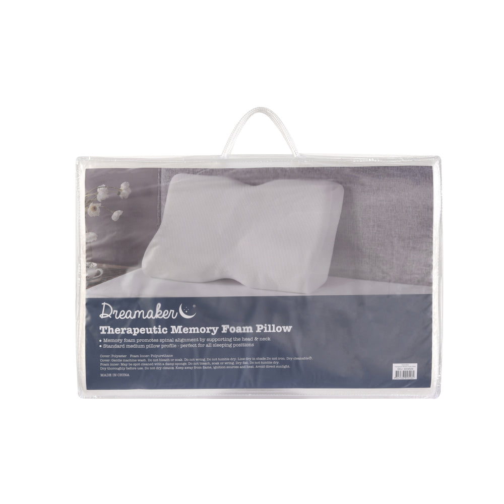 Dreamaker Therapeutic Cervical Contoured Memory Foam Pillow - 60x40cm