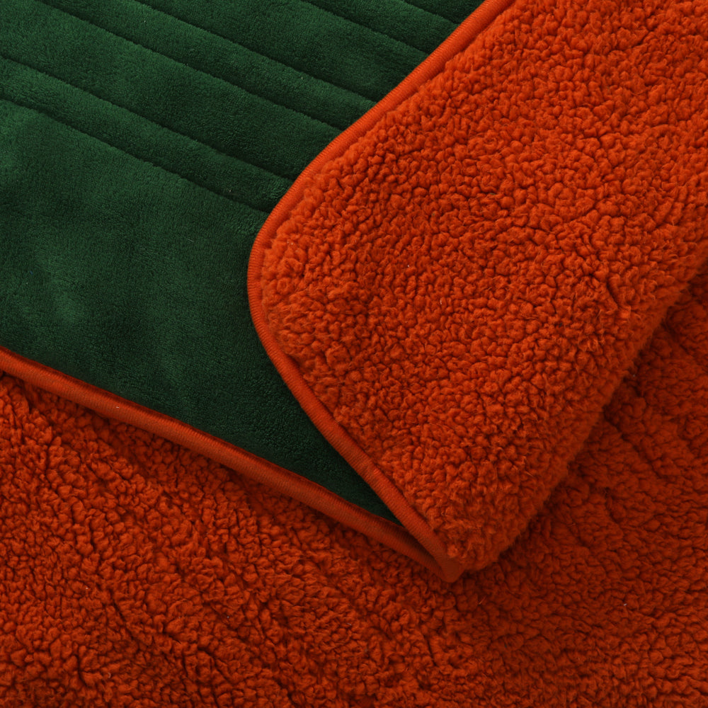 Dreamaker Reversible Heated Throw Blanket Two Tone (Rust/Eden Green) - 160 X 120cm