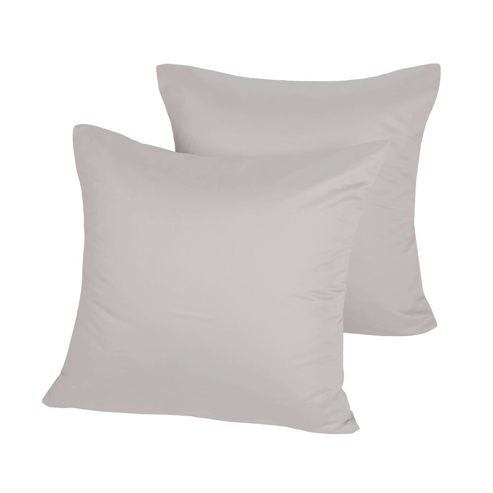 Dreamaker 1000Tc Cotton Sateen Euro Pillowcase Twin Pack Oyster
