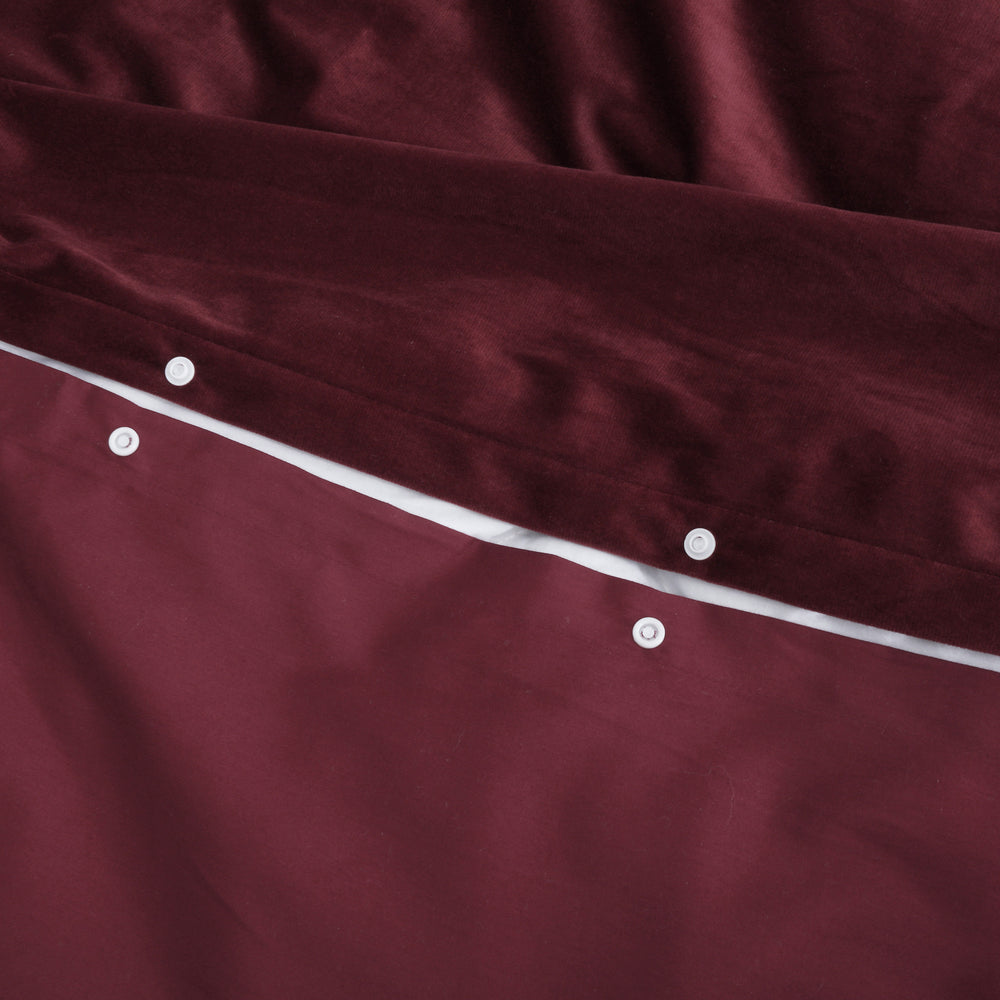 Dreamaker Ripple Velvet Quilt Cover Set King Bed Red Wine