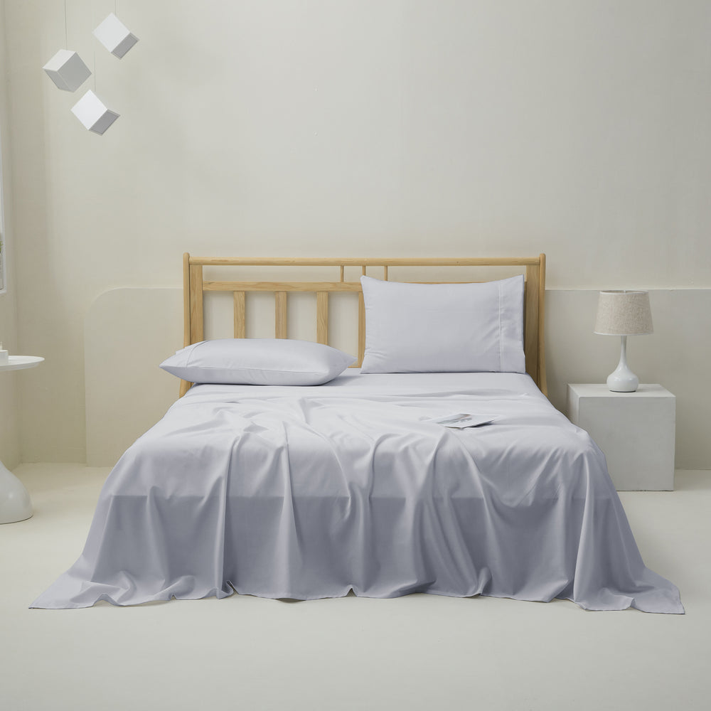 Dreamaker 1500TC Cotton Rich Sateen Sheet Set Dove Grey Single Bed