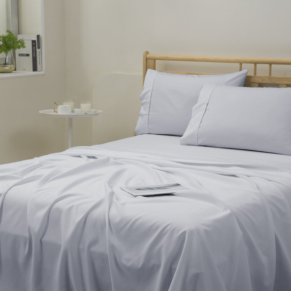 Dreamaker 1500TC Cotton Rich Sateen Sheet Set Dove Grey Super King Bed