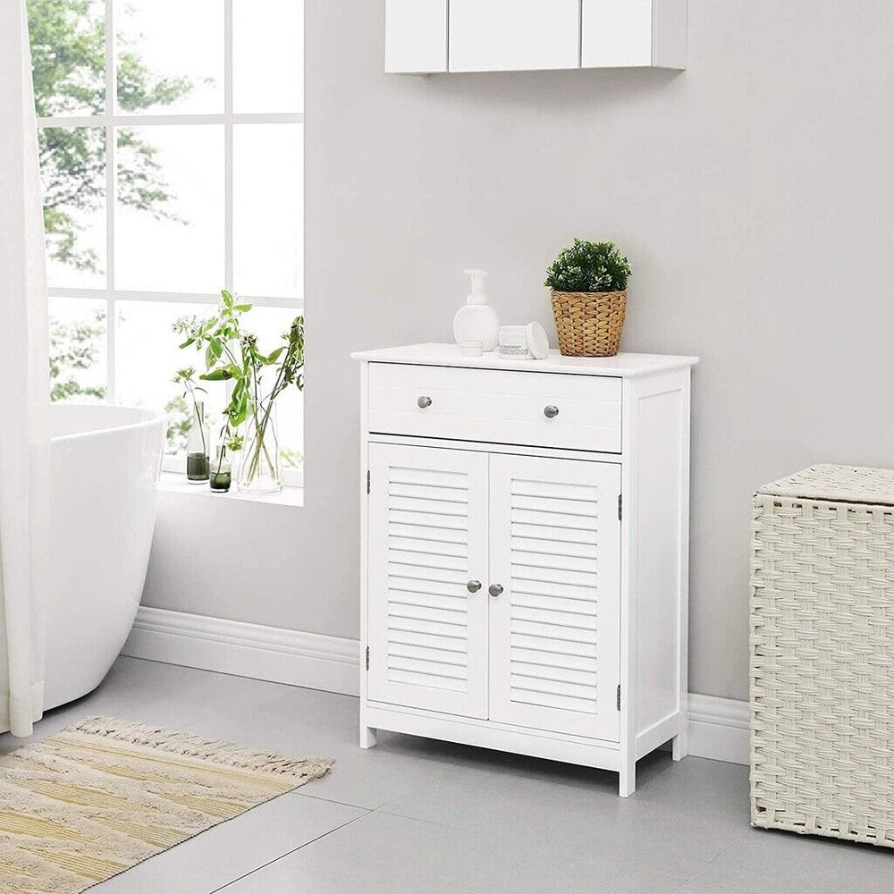 VASAGLE Floor Cabinet with Drawer and 2 Doors White