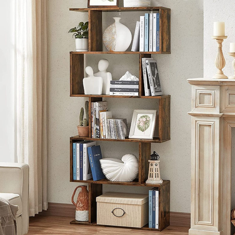 VASAGLE 5-Tier Display Cabinet Storage Shelf Bookshelf Stand Bookcase Rack