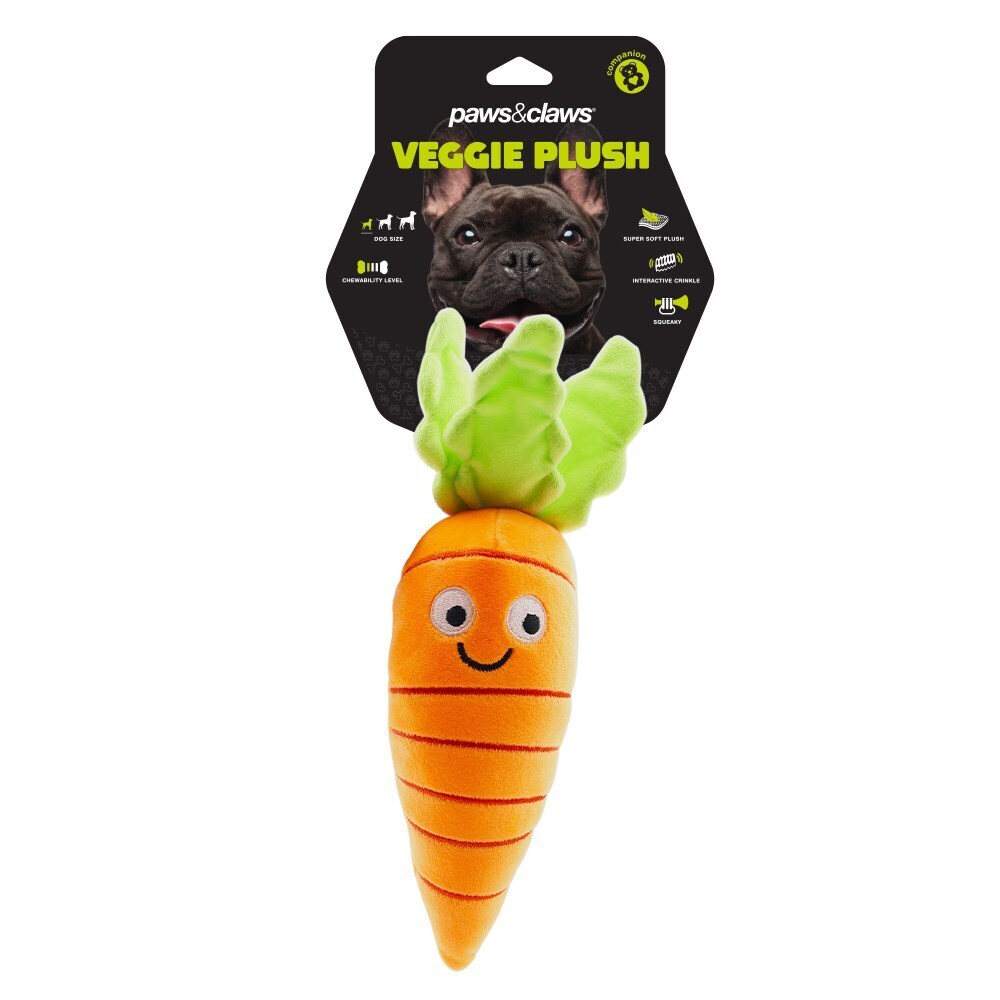 Paws &amp; Claws Veggie Plush Carrot 10X8X28cm