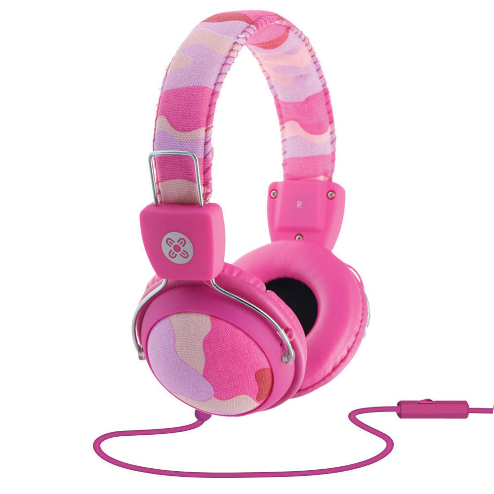 Moki Camo Headphones w/ In-line Mic - Pink