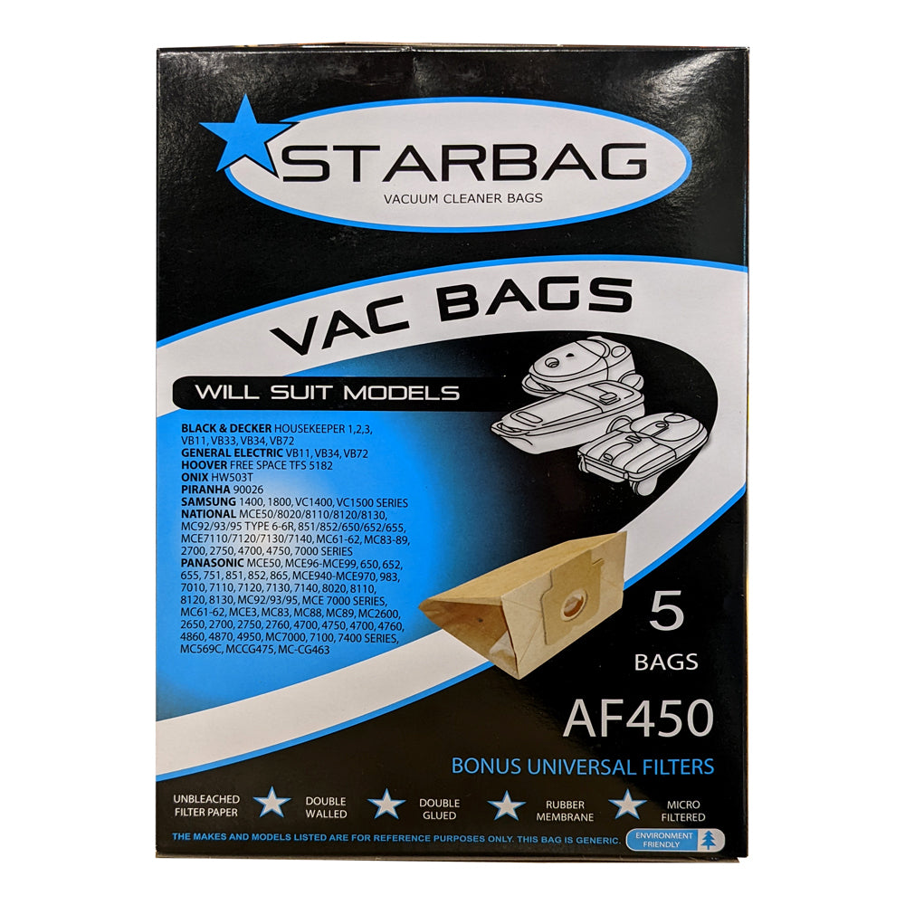 2pk Starbags Vacuum Cleaner Bags Storage For Panasonic/Samsung AF450