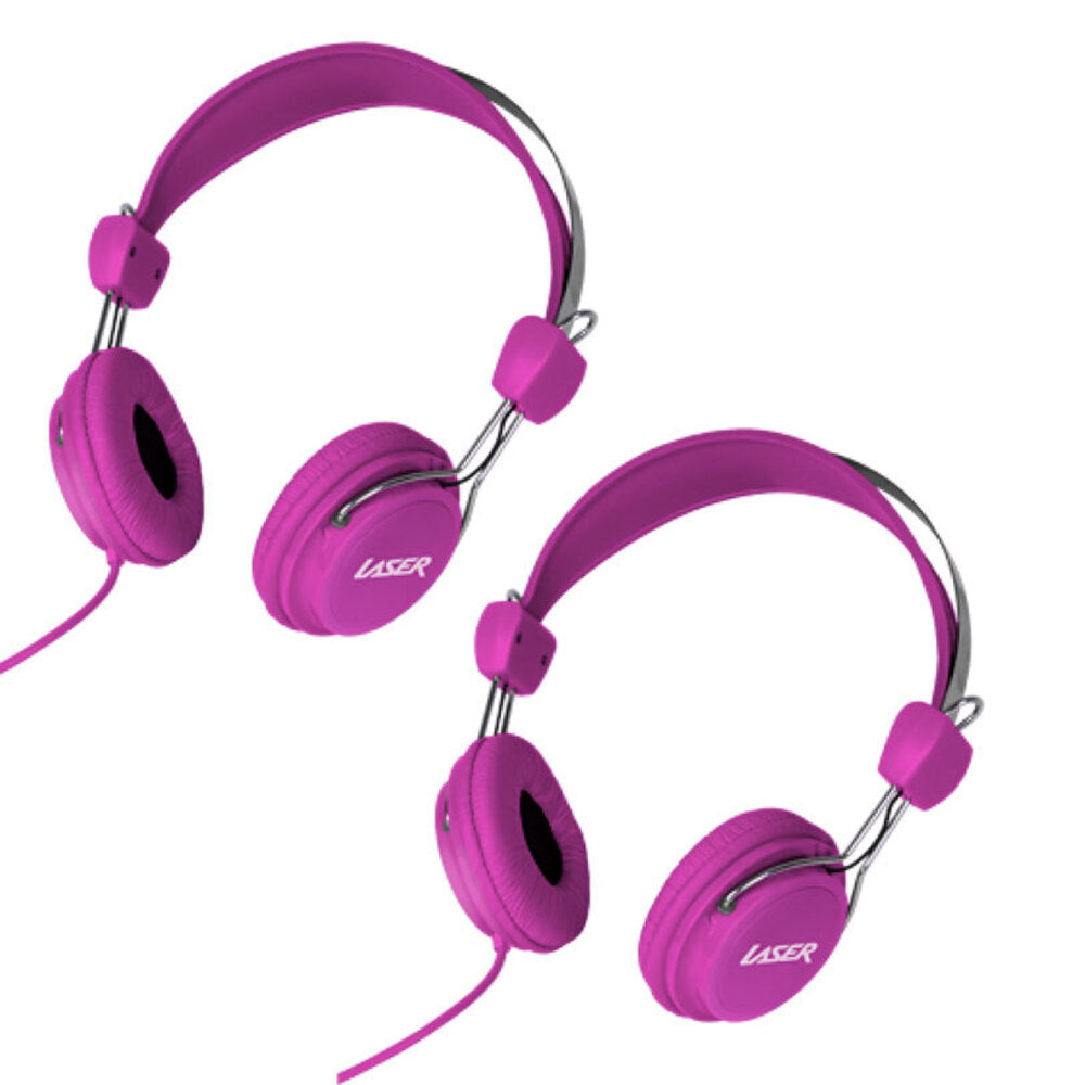 2PK Laser Safe Kids Headphones 3.5mm - Pink