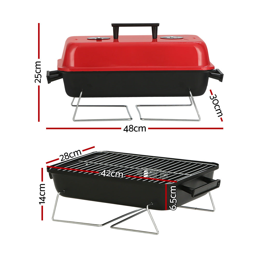 Grillz Charcoal Portable Camping Grill Smoker