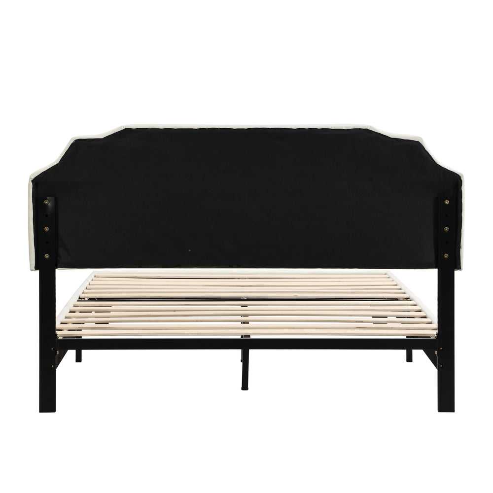 IHOMDEC Upholstered Linen Look Queen Bed Frame BEF07 Beige