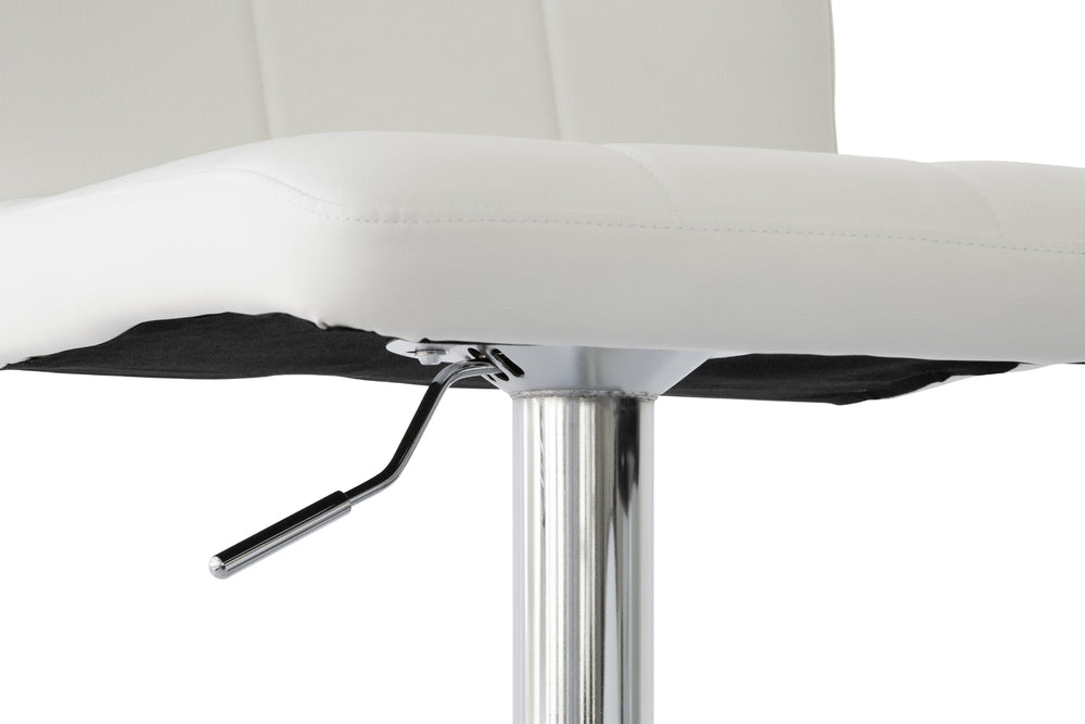 HACIENDA 2 Comfortable Bar Stools (White) w/ Adjustable Height, 90-112cm