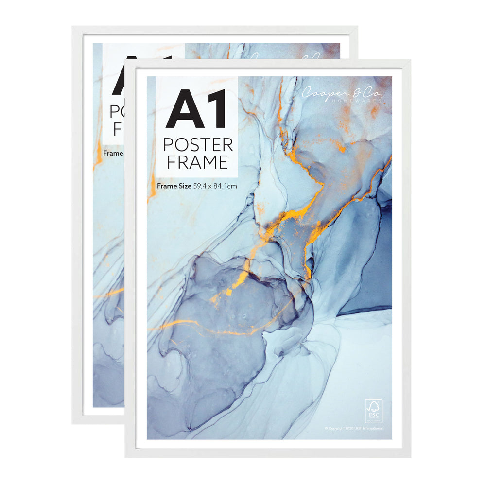 Marketlane Set Of 2 - A1 Poster Photo Frames - White