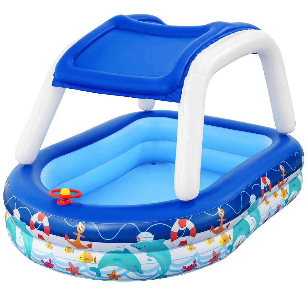 Bestway Kids Inflatable Play Pool with Canopy Sun Shade