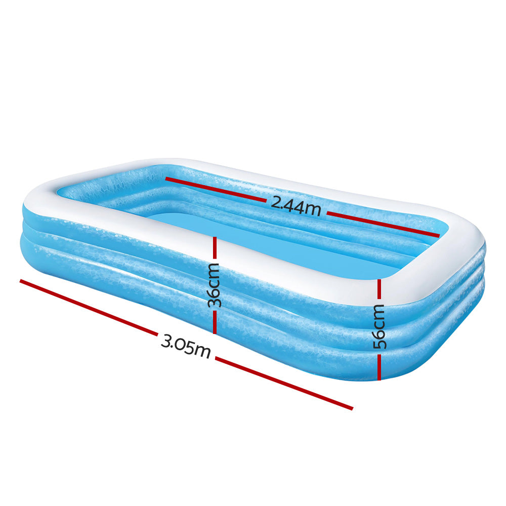 Bestway Inflatable Rectangular Swimming Pool 305x183cm