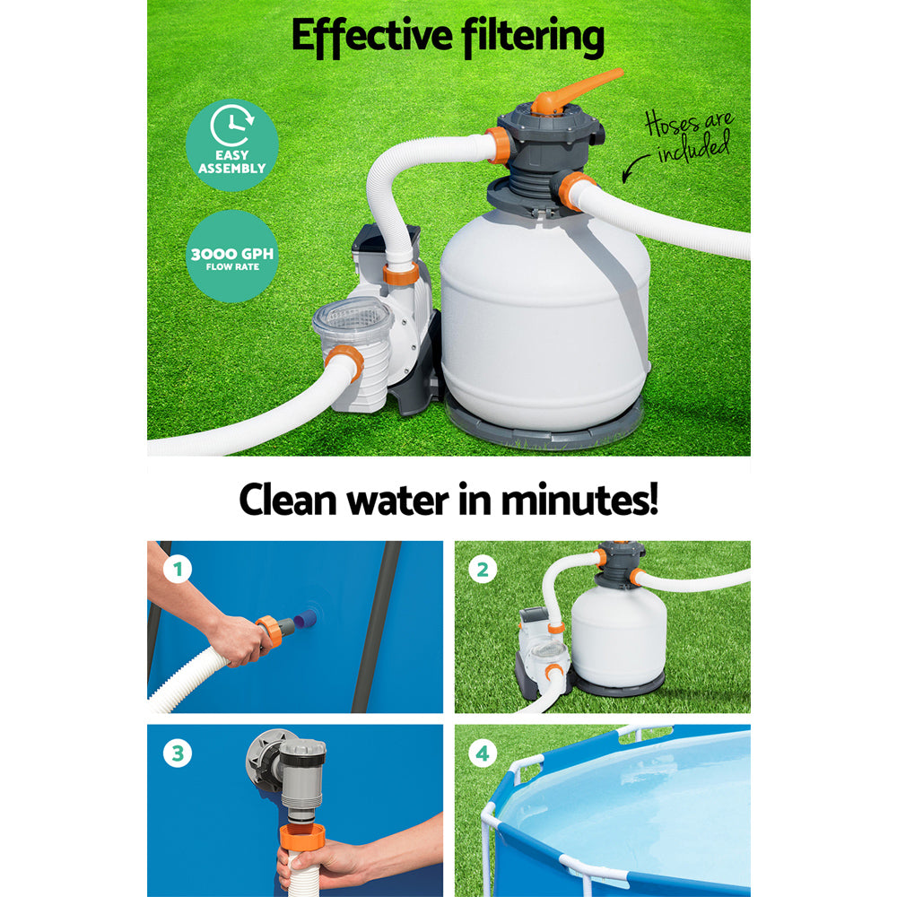 Bestway Sand Filter Above Ground 3000GPH Pools Cleaning Pump