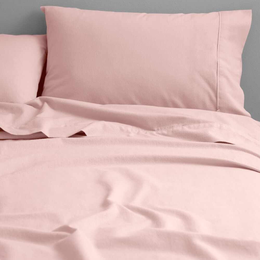 Canningvale King Bed Fitted Sheet Set Cozi Cotton Flannelette Blush