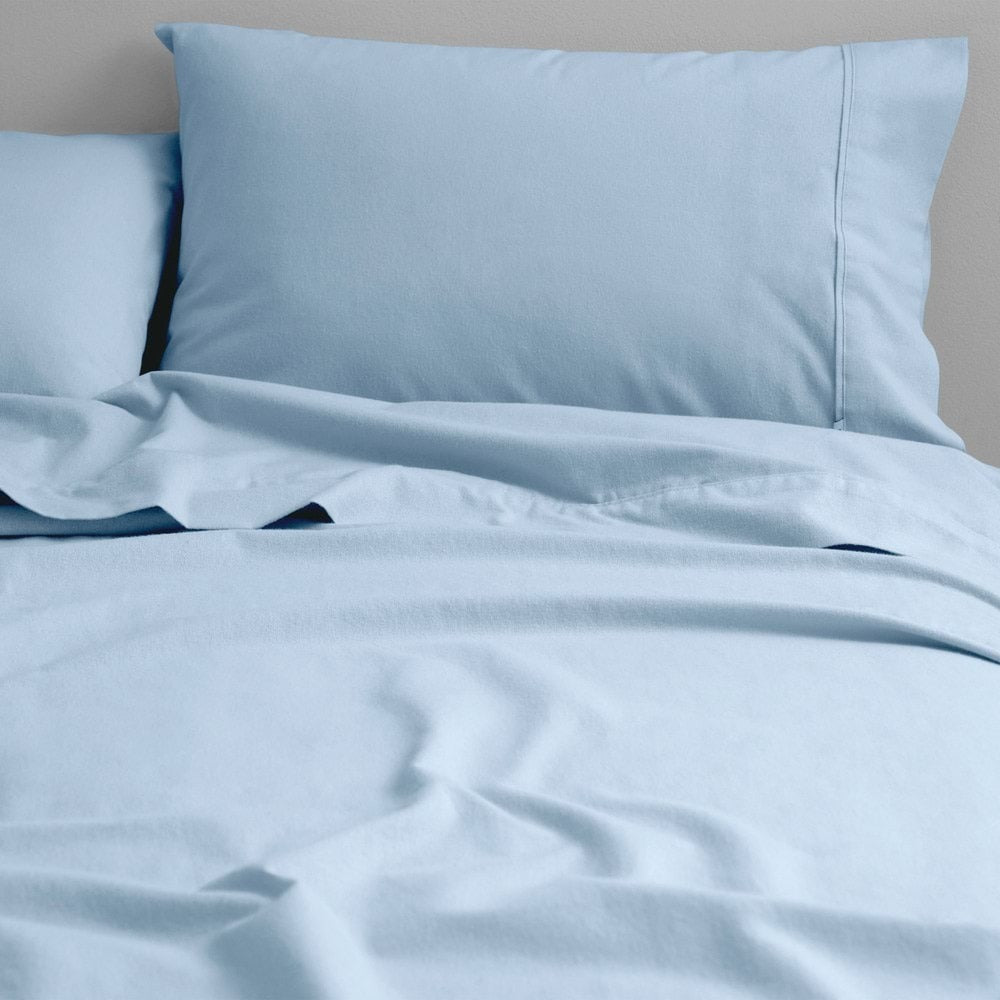 Canningvale King Bed Fitted Sheet Set Cozi Cotton Flannelette Sea Blue
