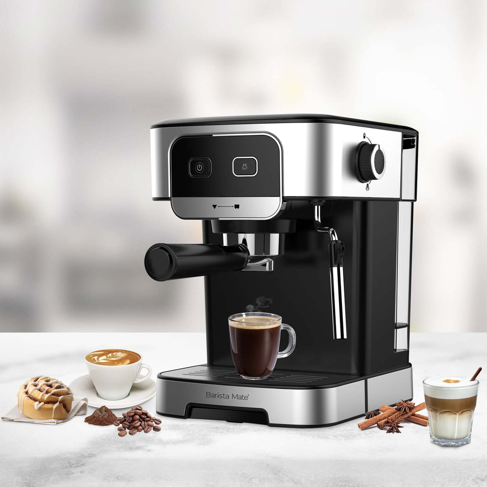Barista Mate Espresso Coffee Machine w/ 20-Bar Pressure Italian Pump/ Steam Wand