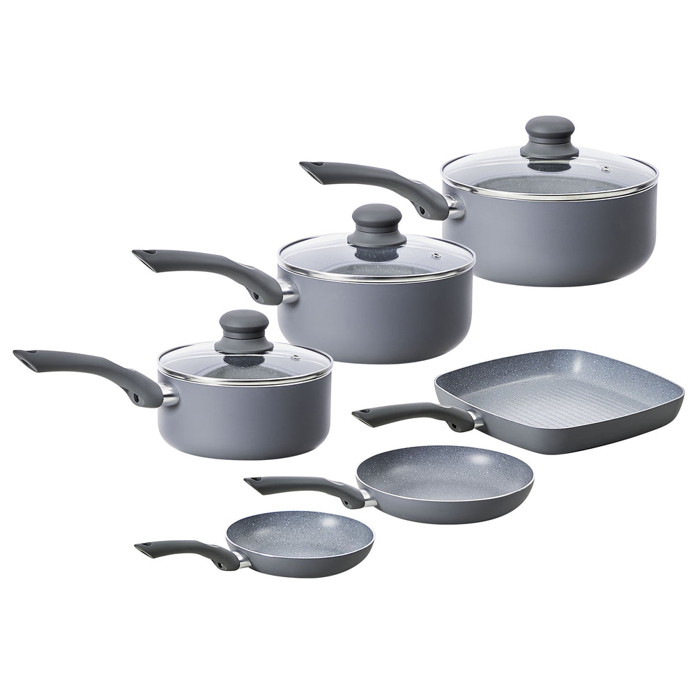 9 Piece Pressed Aluminium Pots Pans Cookware Set