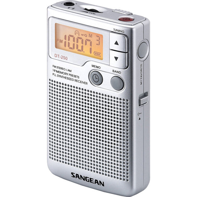 Sangean Pocket Radio With Speaker Earphones Beltclip