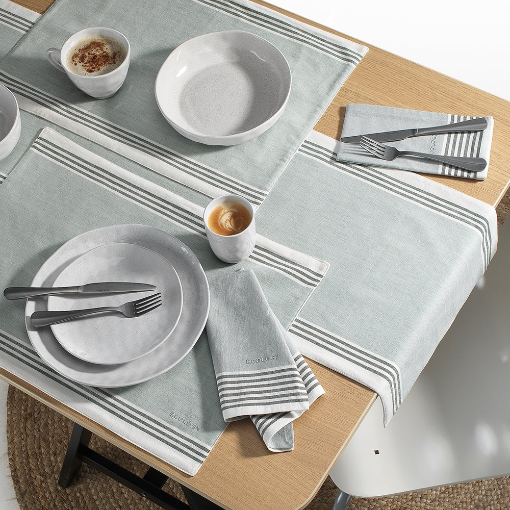 Ecology Cafe 100% Cotton Table Runner 35x180cm Grey