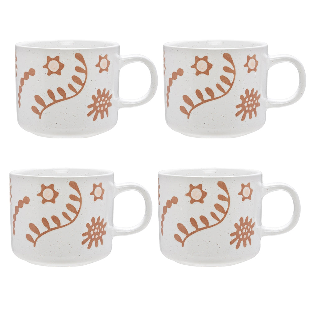 4PK Ecology Nori Glazed Stoneware Drinking Mug/Cup 330ml