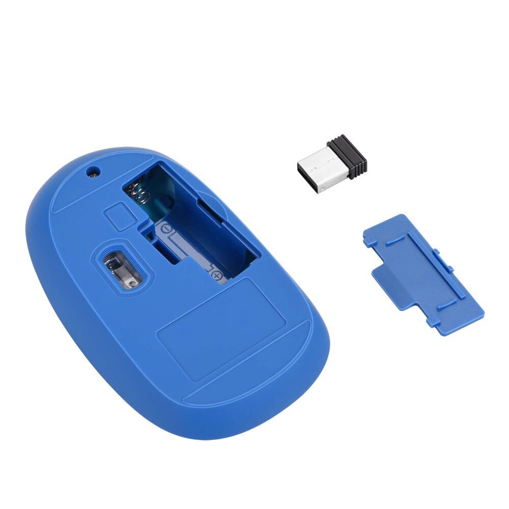 Bonelk Wireless Round Scroll 4D Mouse, 800-1600 DPI, M-257 (Blue)