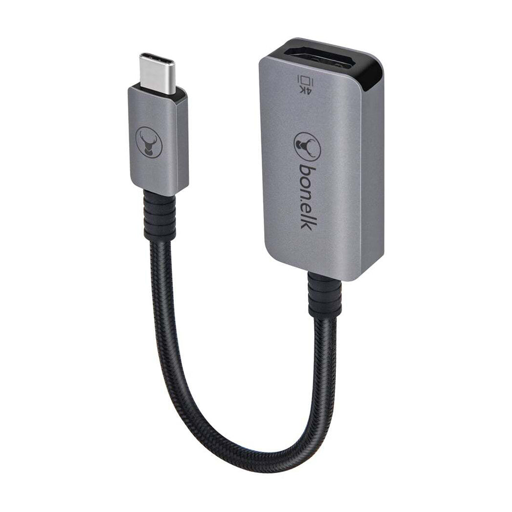 Bonelk Long-Life USB-C To 4K HDMI Adapter - 15cm Space Grey
