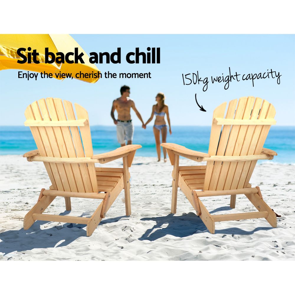 Gardeon Foldable Wooden Beach Garden Chair