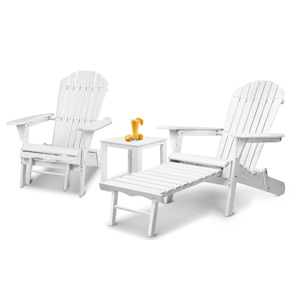 Gardeon 3 Piece Outdoor Beach Chair Table Setting