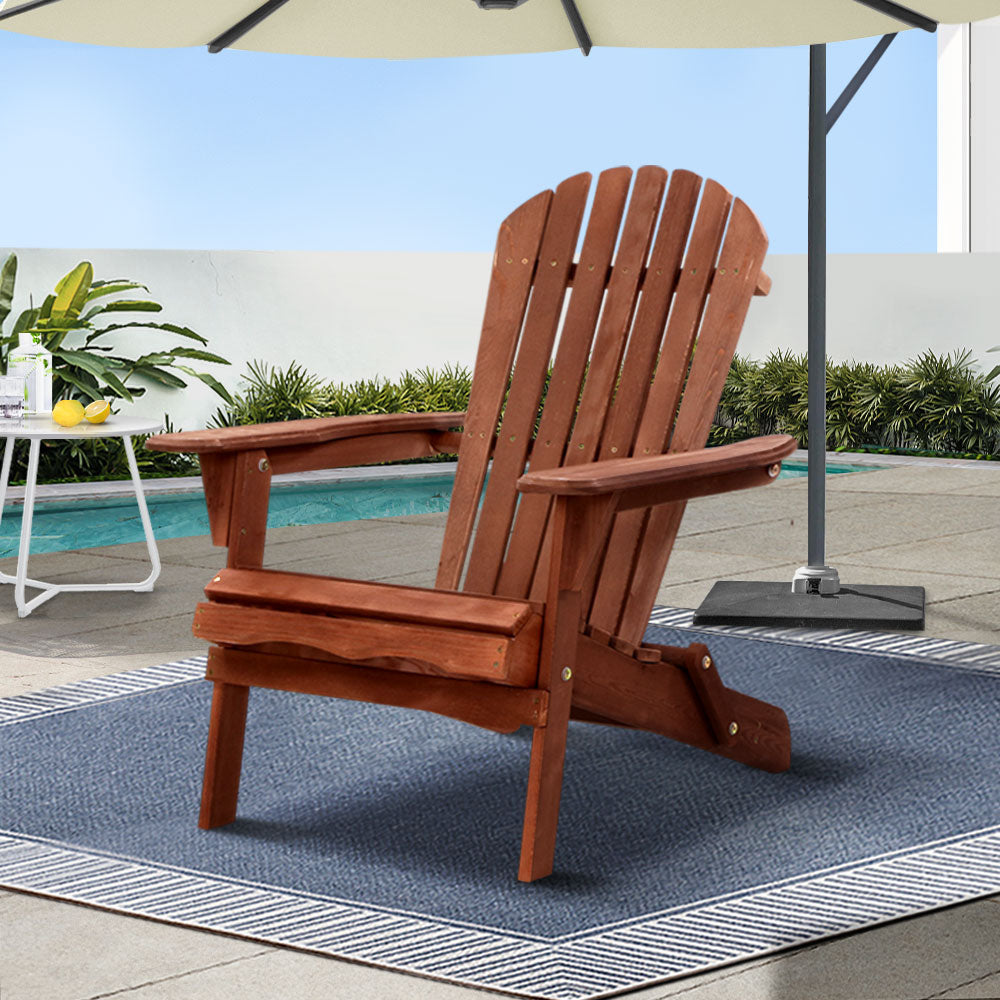 Gardeon Outdoor Wooden Folding Chair - Brown