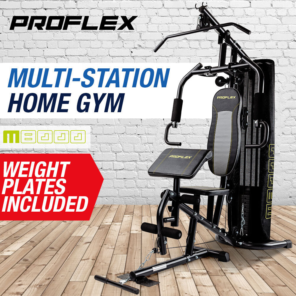 PROFLEX Multi Home Gym Station Bench Press Preacher Cable Machine Back Equipment