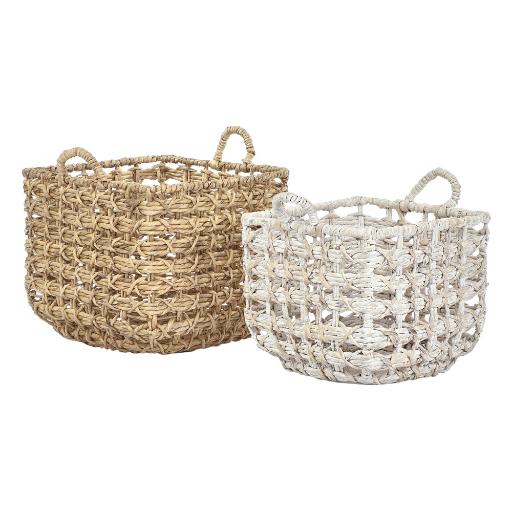Marketlane Set Of Two Water Hyacinth Decorative Baskets