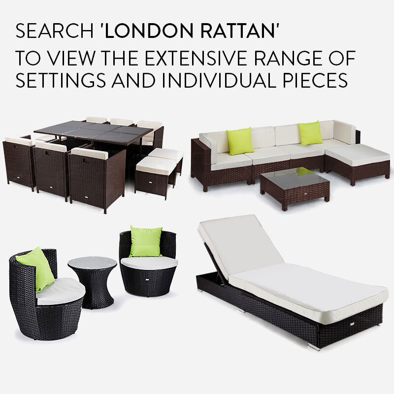 LONDON RATTAN 1pc Sofa Outdoor Furniture Setting -Corner Garden Lounge Chair