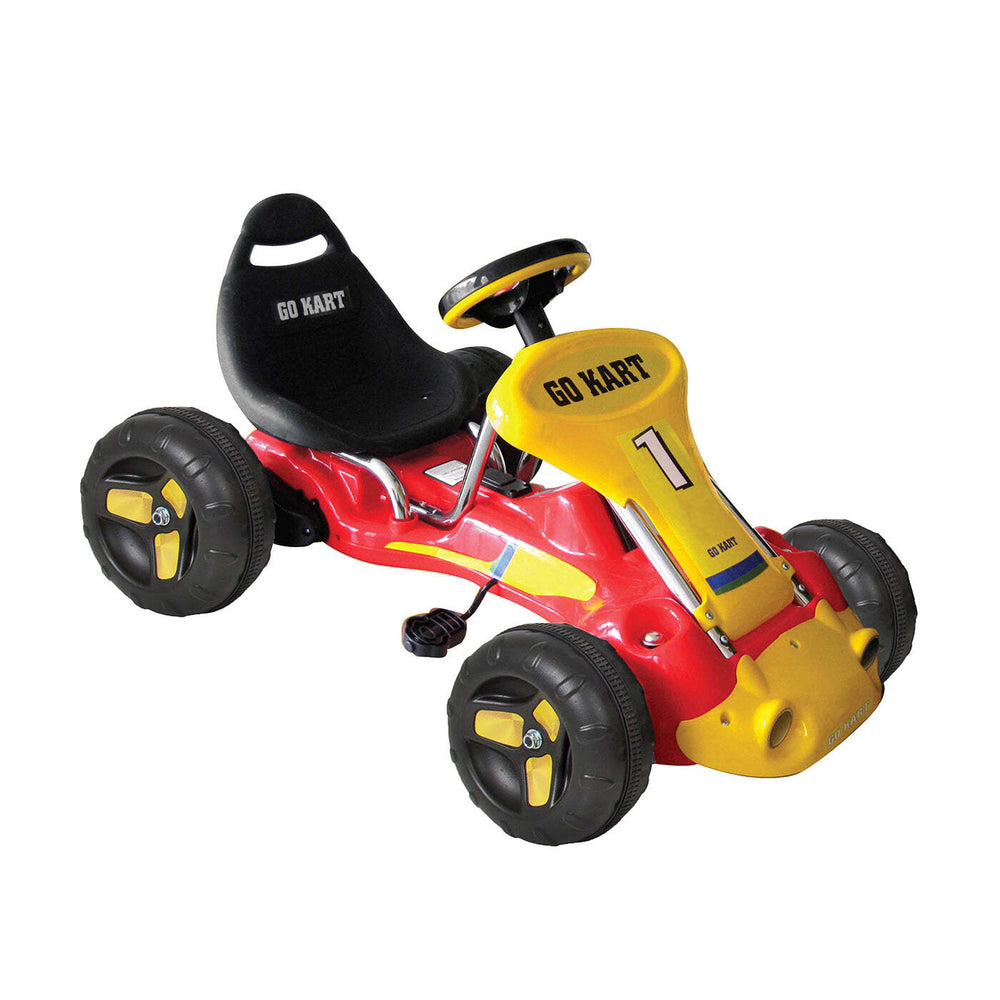 Lenoxx Pedal Powered Go-Kart for Children (Red) Ride &amp; Steer/ 4-Wheel Vehicle
