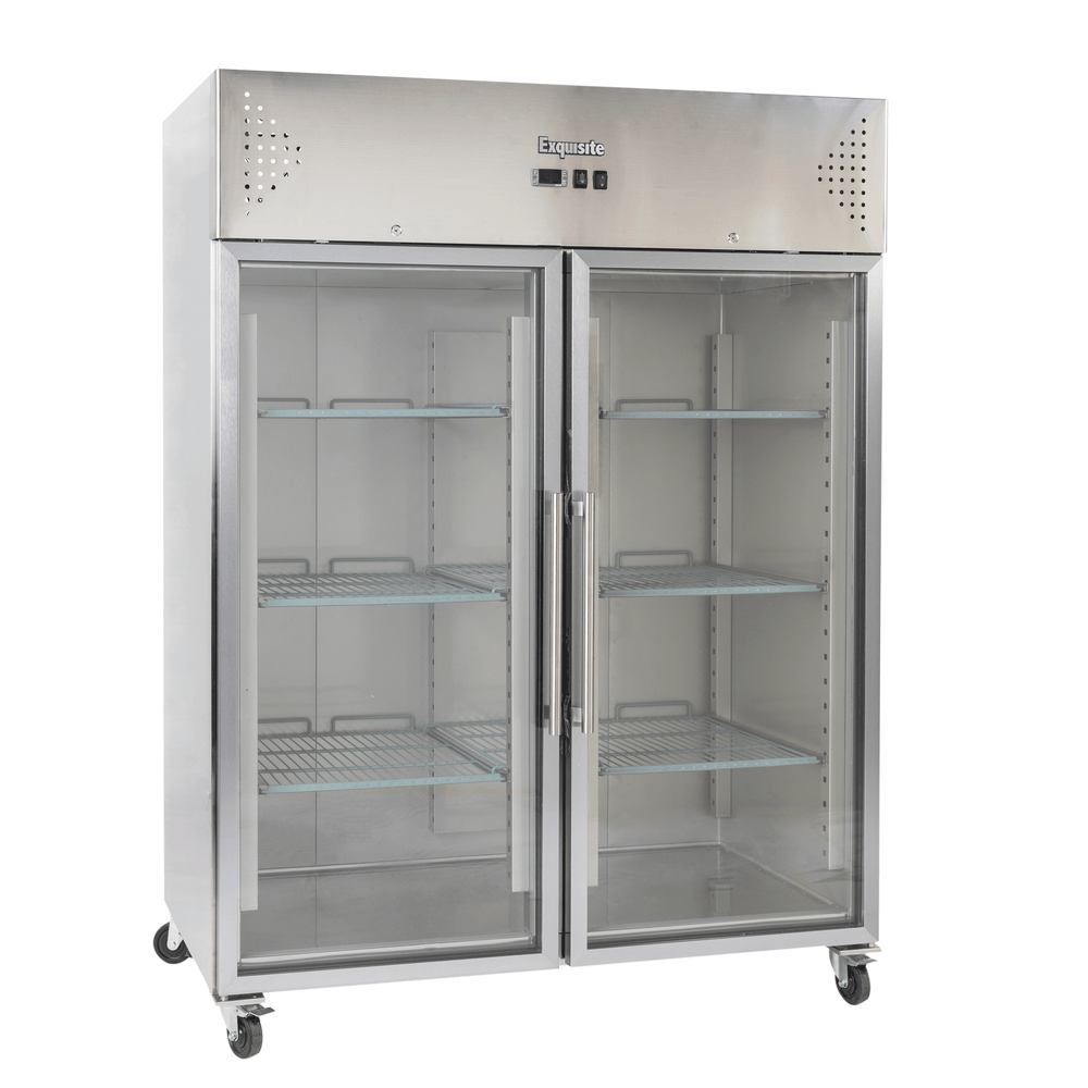 Exquisite GSC1410G Two Glass Doors Upright Storage Commercial Refrigerators 1476 Litre