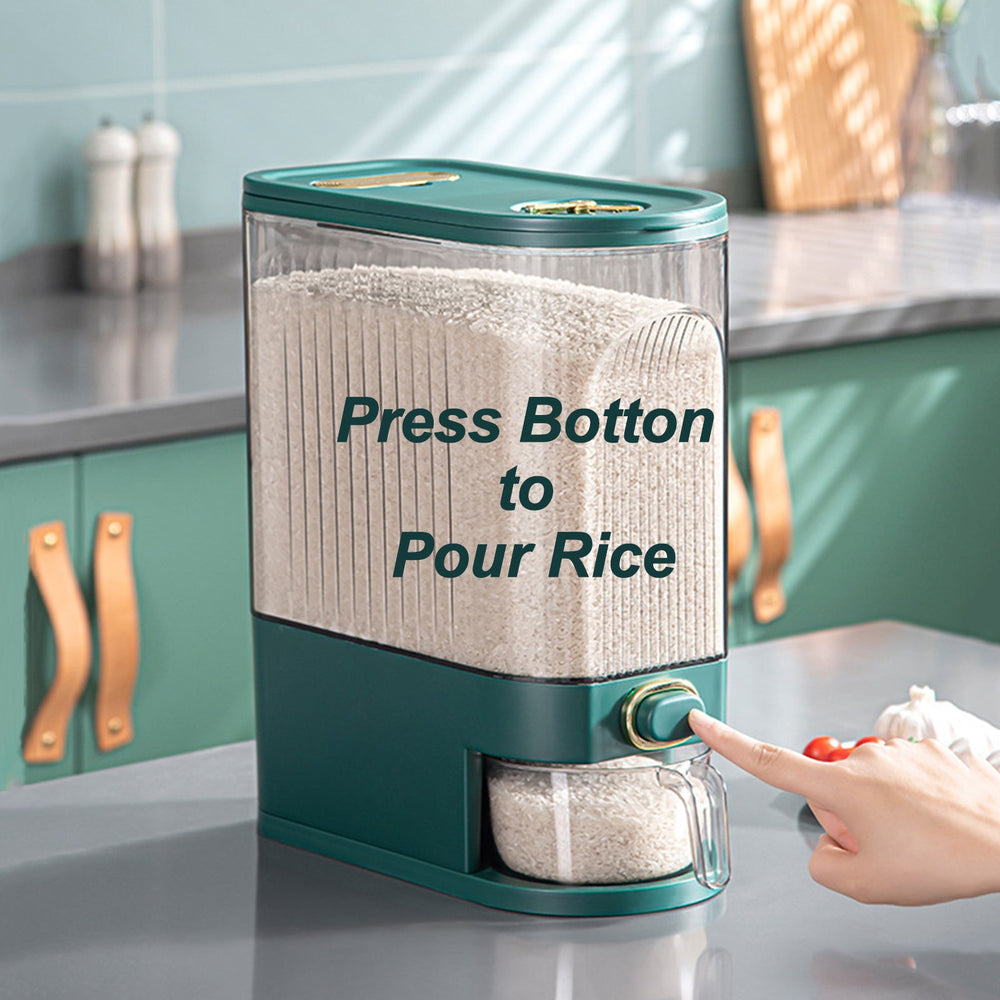 Viviendo Rice Cereal Dispenser Food Storage Container - White