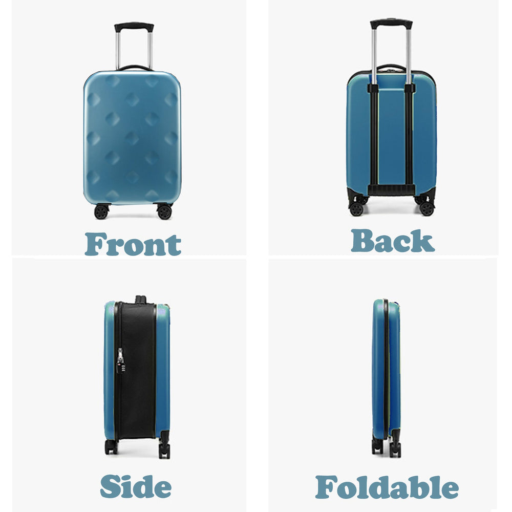 Viviendo 20&#39;&#39; Collapsible Suitcase, Foldable Space Saving Luggage - Blue