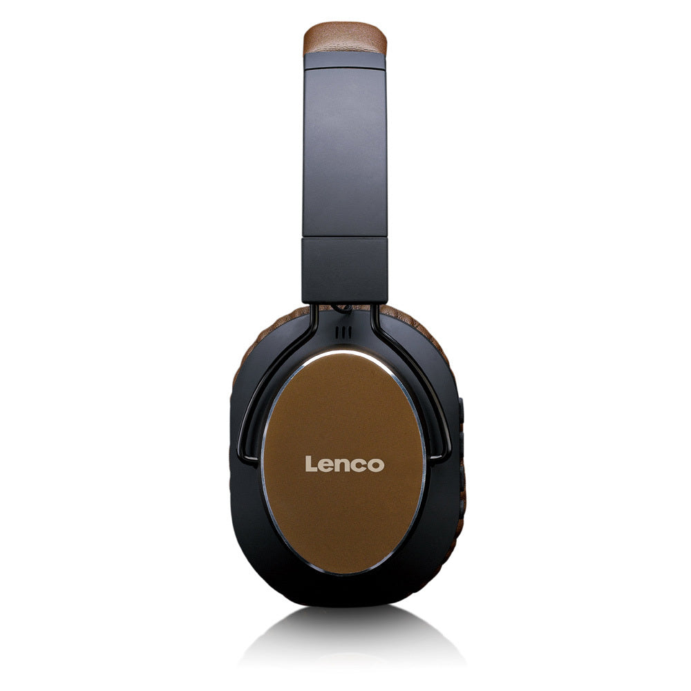 Lenco HPB-730 Wireless Bluetooth Active Noise Cancelling Headphones - Brown