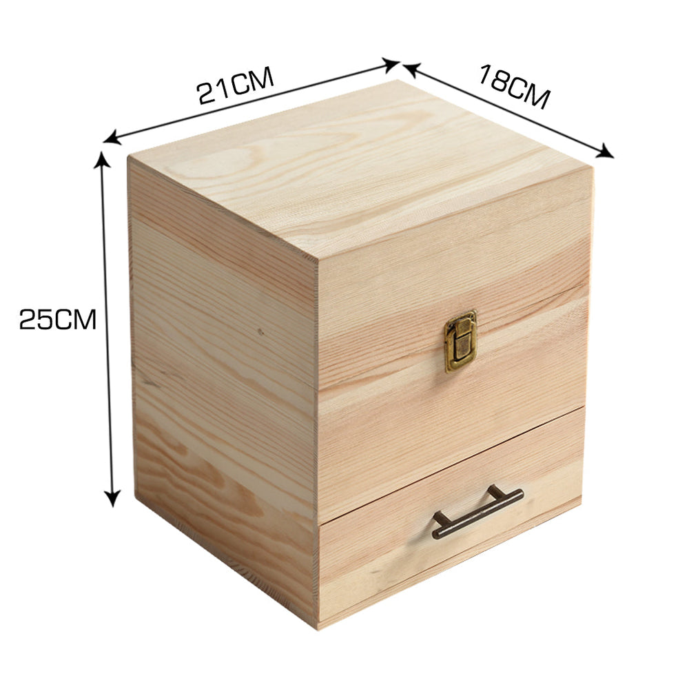 Traderight Group  Essential Oil Storage Box Wooden 59 Slots Aromatherapy Organiser Container Case