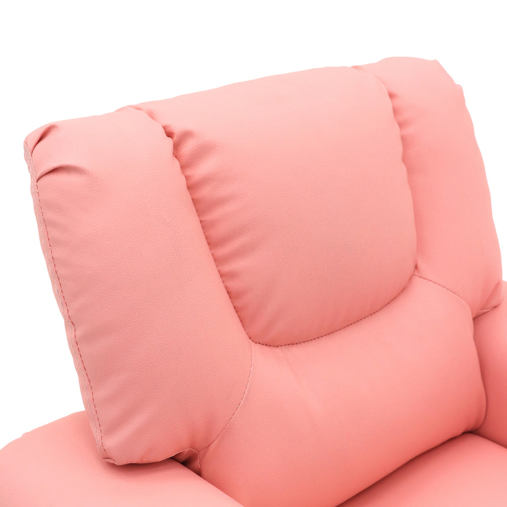 HACIENDA Kids Pink Recliner Chair w/ Footrest &amp; Cup Holder