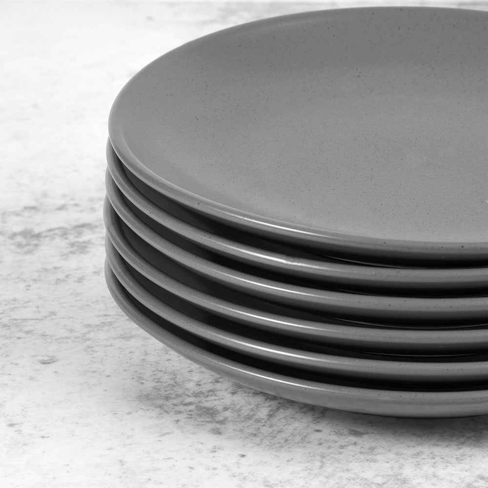 Set Of 6,  Mari Side Plate - Charcoal