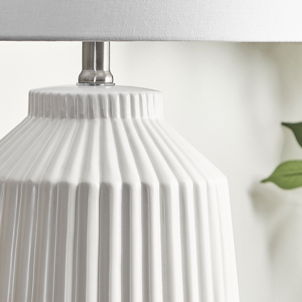 Marketlane 57cm Pleat Modern Ceramic Table Lamp White