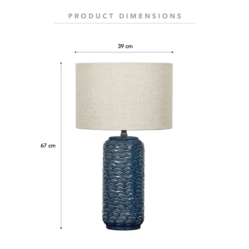 Marketlane 63.5cm Mirage Modern Ceramic Table Lamp Blue