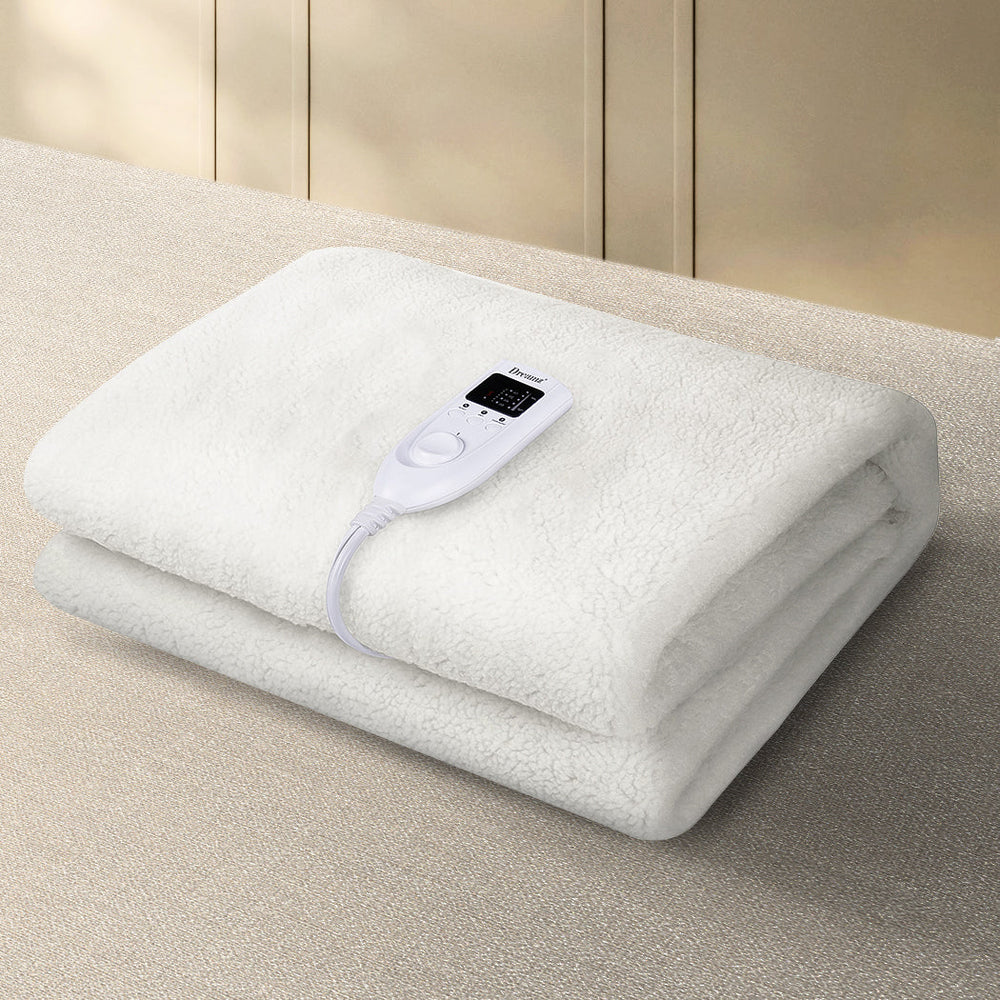 DreamZ 350GSM Electric Blanket Heated Fully Fitted Fleece Pad