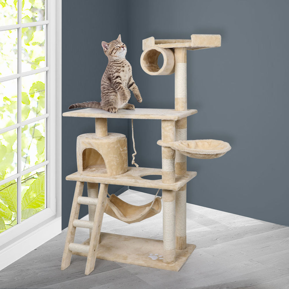 Pawz Cat Tree Scratching Post Scratcher Furniture Condo Tower House Cream 160 CM
