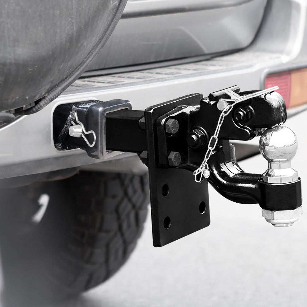 Manan Pintle Hook Hitch Tow Ball Mount Adjustable Trailer Towing Receiver 8 Tons