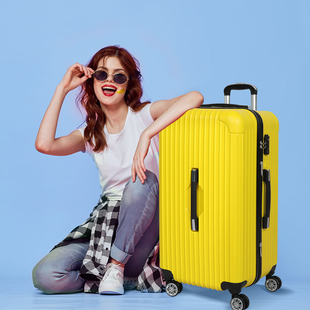 Slimbridge 28&quot;Trunk Luggage Travel Suitcase Travelling Large TSA 4 Wheels Yellow