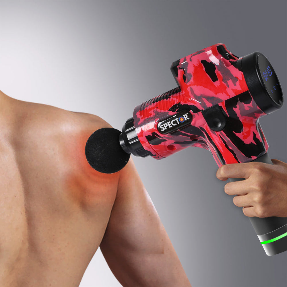 Spector Massage Gun Electric Massager Vibration Muscle Therapy 4 Head Percussion